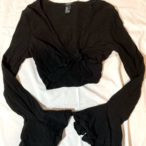 Forever 21 cropped tie front shirt